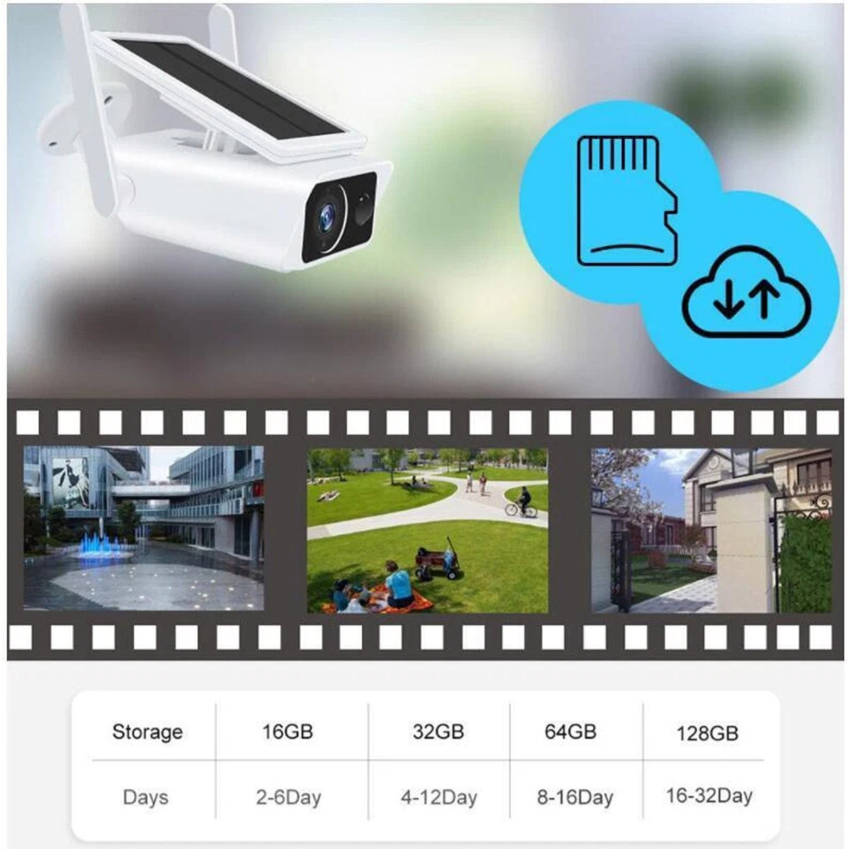 IWASHI Outdoor 1080P HD Solar Security Camera, Wireless WiFi IP Camera with Night Vision, PIR Motion Detection, Two-Way Audio, IP66 Waterproof, Rechargeable Battery Powered, Smart Home Compatible (Icssee App)