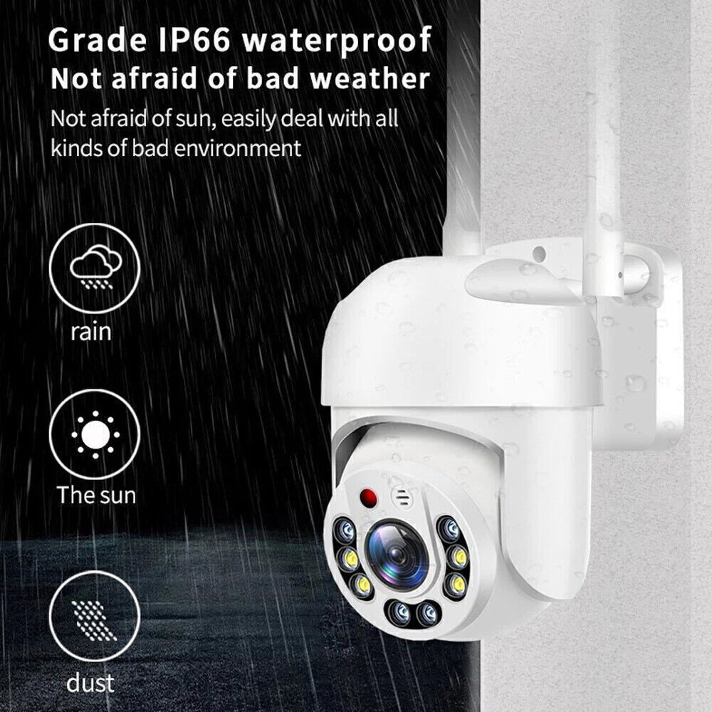 IWASHI 1080P WiFi IP Camera Outdoor – PTZ Wireless Security Camera with AI Motion Tracking, Two-Way Audio, Color Night Vision, IP66 Weatherproof, Cloud & TF Card Storage, Works with Alexa