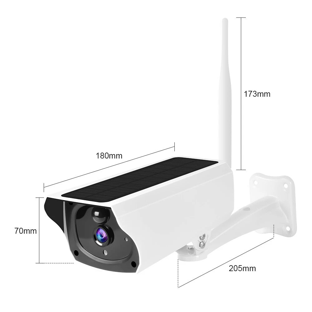 IWASHI 1080P Solar Security Camera Outdoor, Wireless WiFi Battery Powered Surveillance Camera with PIR Motion Detection, Two-Way Audio, Night Vision, Remote Monitoring, IP65 Weatherproof for Home & Business