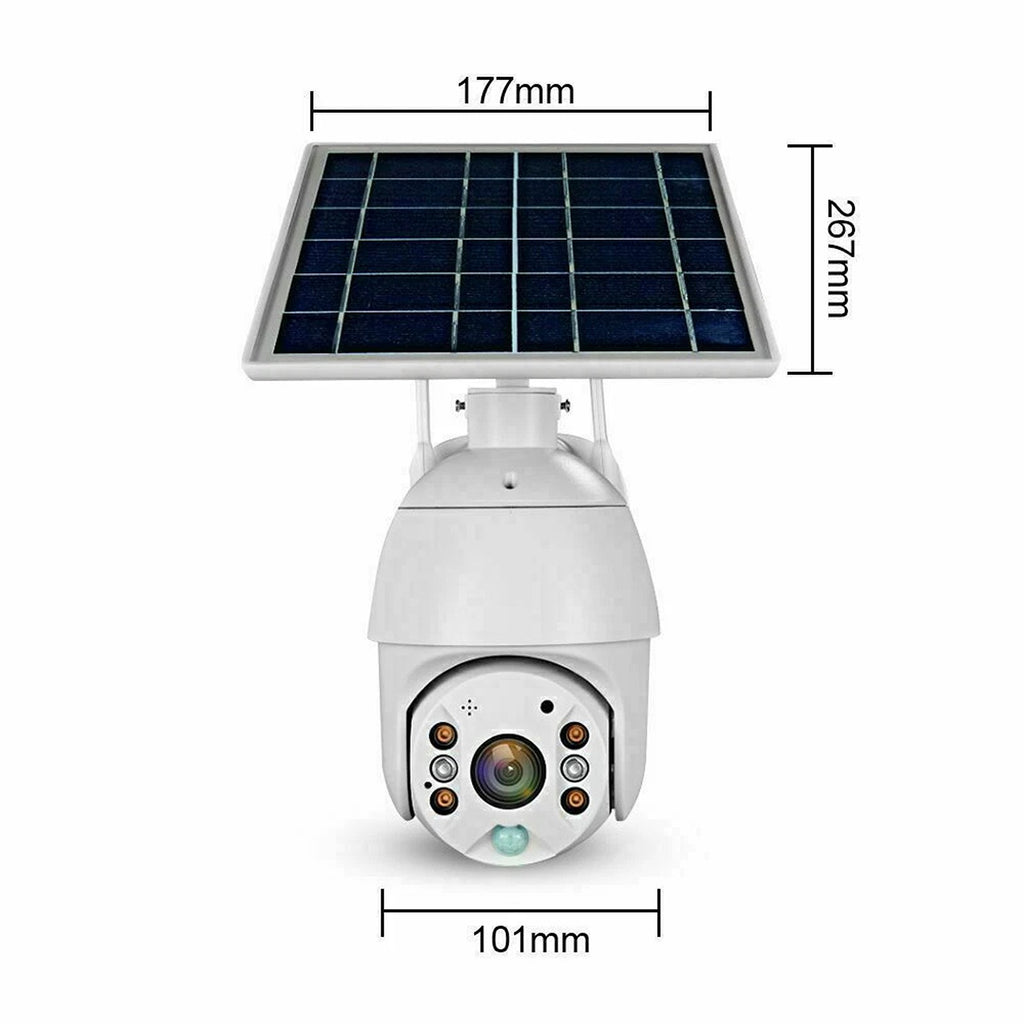 IWASHI Home Security Camera Outdoor Solar Battery Powered Wireless Pan Tilt Spotlight – 1080P HD, 320° PTZ, PIR+Radar Detection, Two-Way Talk, IP66 Waterproof