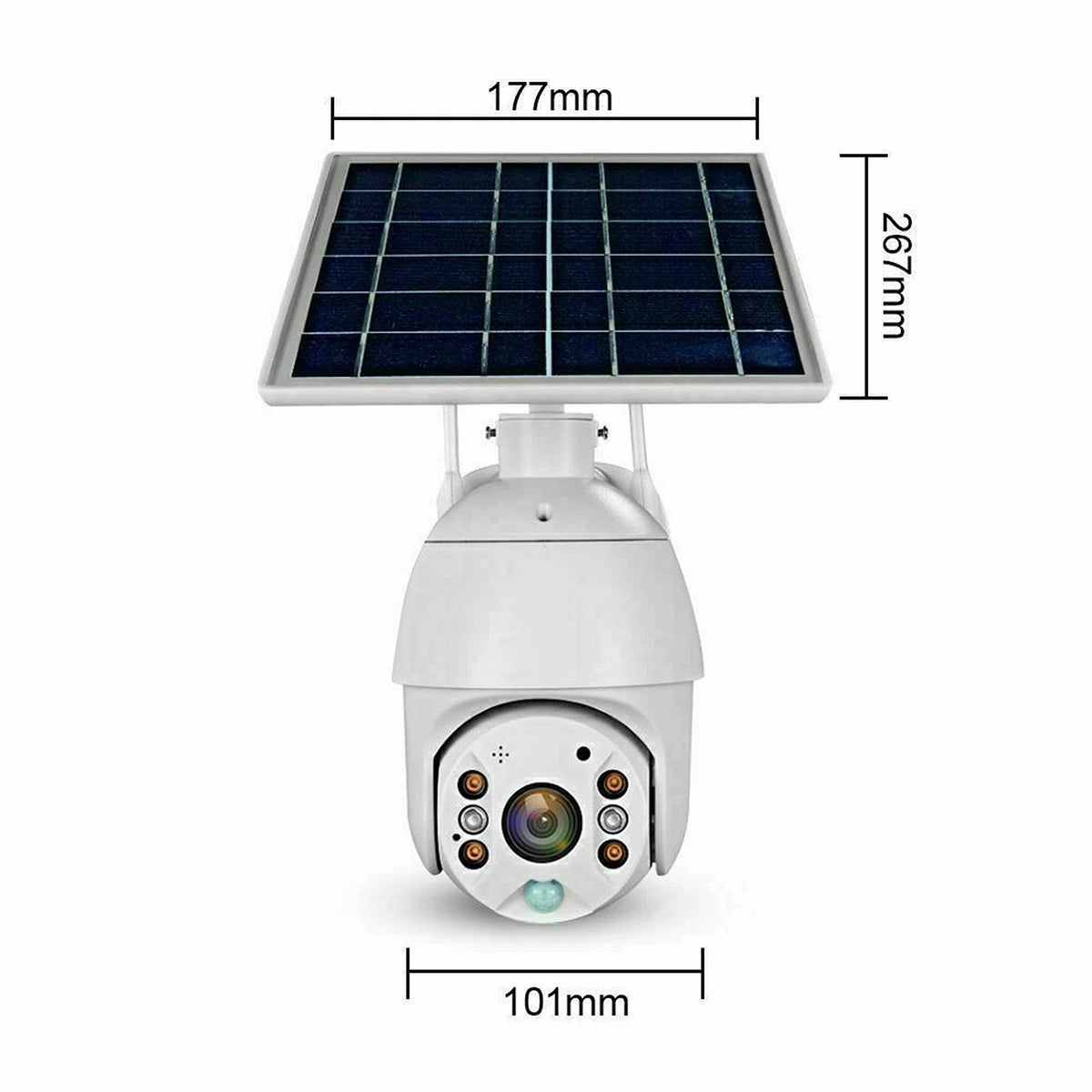 IWASHI Home Security Camera Outdoor Solar Battery Powered Wireless Pan Tilt Spotlight – 1080P HD, 320° PTZ, PIR+Radar Detection, Two-Way Talk, IP66 Waterproof