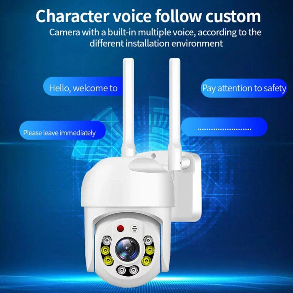 IWASHI 1080P WiFi IP Camera Outdoor – PTZ Wireless Security Camera with AI Motion Tracking, Two-Way Audio, Color Night Vision, IP66 Weatherproof, Cloud & TF Card Storage, Works with Alexa