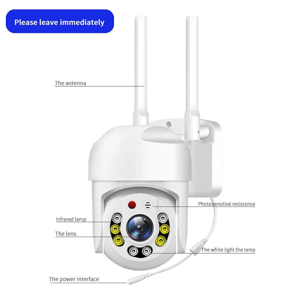 IWASHI 1080P WiFi IP Camera Outdoor – PTZ Wireless Security Camera with AI Motion Tracking, Two-Way Audio, Color Night Vision, IP66 Weatherproof, Cloud & TF Card Storage, Works with Alexa