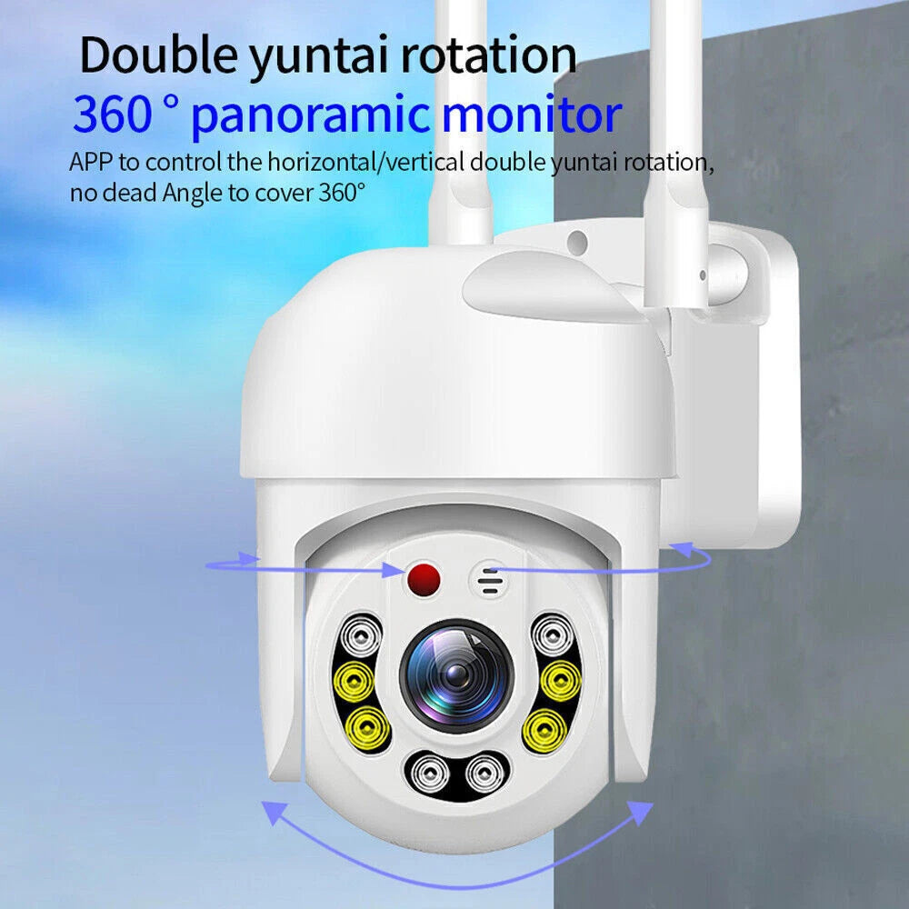IWASHI 1080P WiFi IP Camera Outdoor – PTZ Wireless Security Camera with AI Motion Tracking, Two-Way Audio, Color Night Vision, IP66 Weatherproof, Cloud & TF Card Storage, Works with Alexa