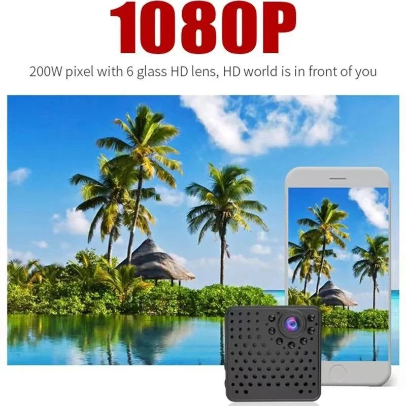 IWASHI Mini 1080P WiFi Security Camera, Smart Portable Indoor Cam with Night Vision, Motion Detection, 1100mAh Battery, TF Card Recording, Multi-User Live View, Compatible with Android & iOS