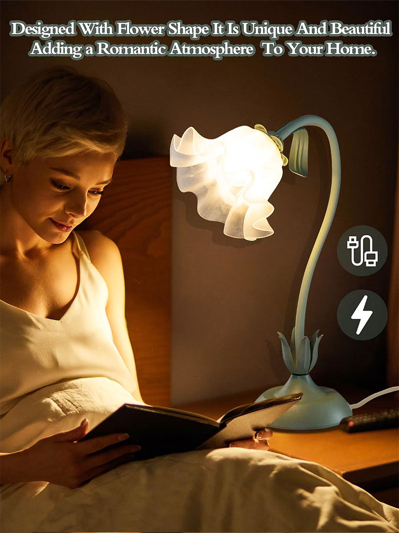IWASHI Flower Table Lamp, LED Bedside Reading Light for Bedroom & Home Decor