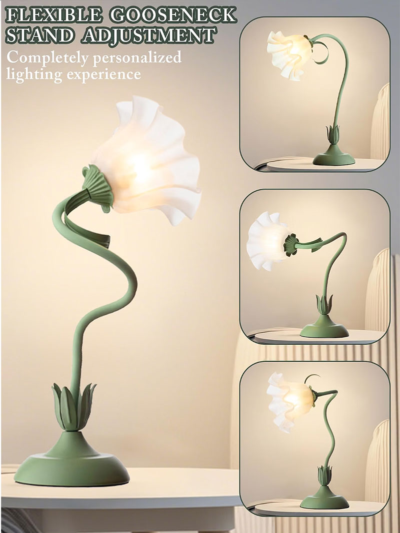 IWASHI Flower Table Lamp, LED Bedside Reading Light for Bedroom & Home Decor