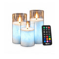 IWASHI 3 Pack Rechargeable Flameless Candles, RGB LED Lighting with Remote & Timer