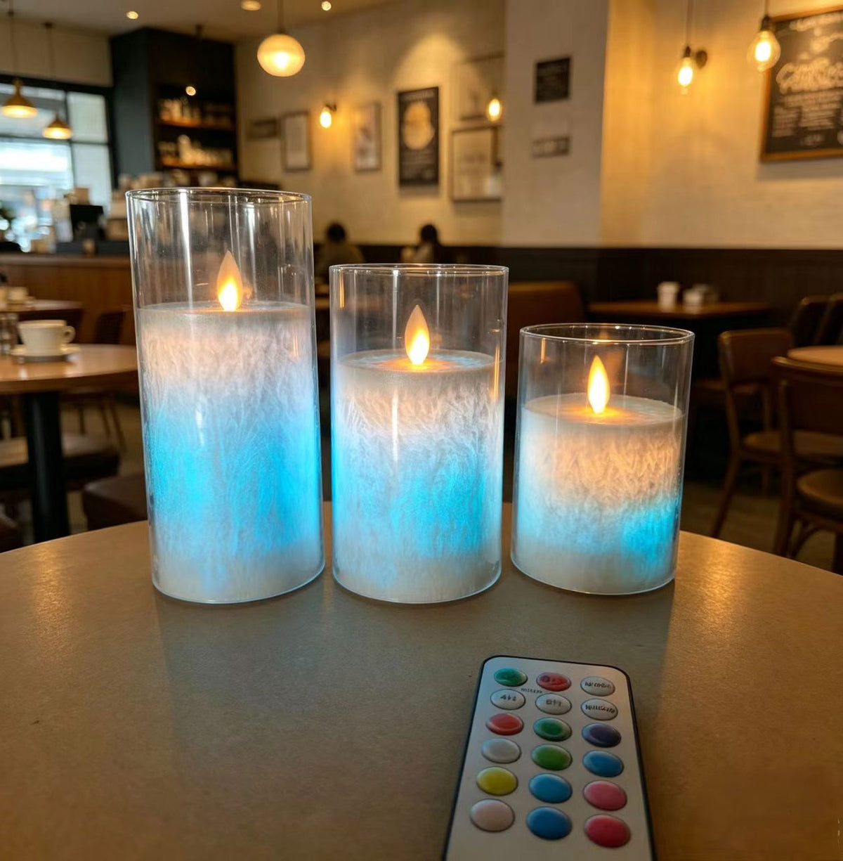 IWASHI 3 Pack Rechargeable Flameless Candles, RGB LED Lighting with Remote & Timer