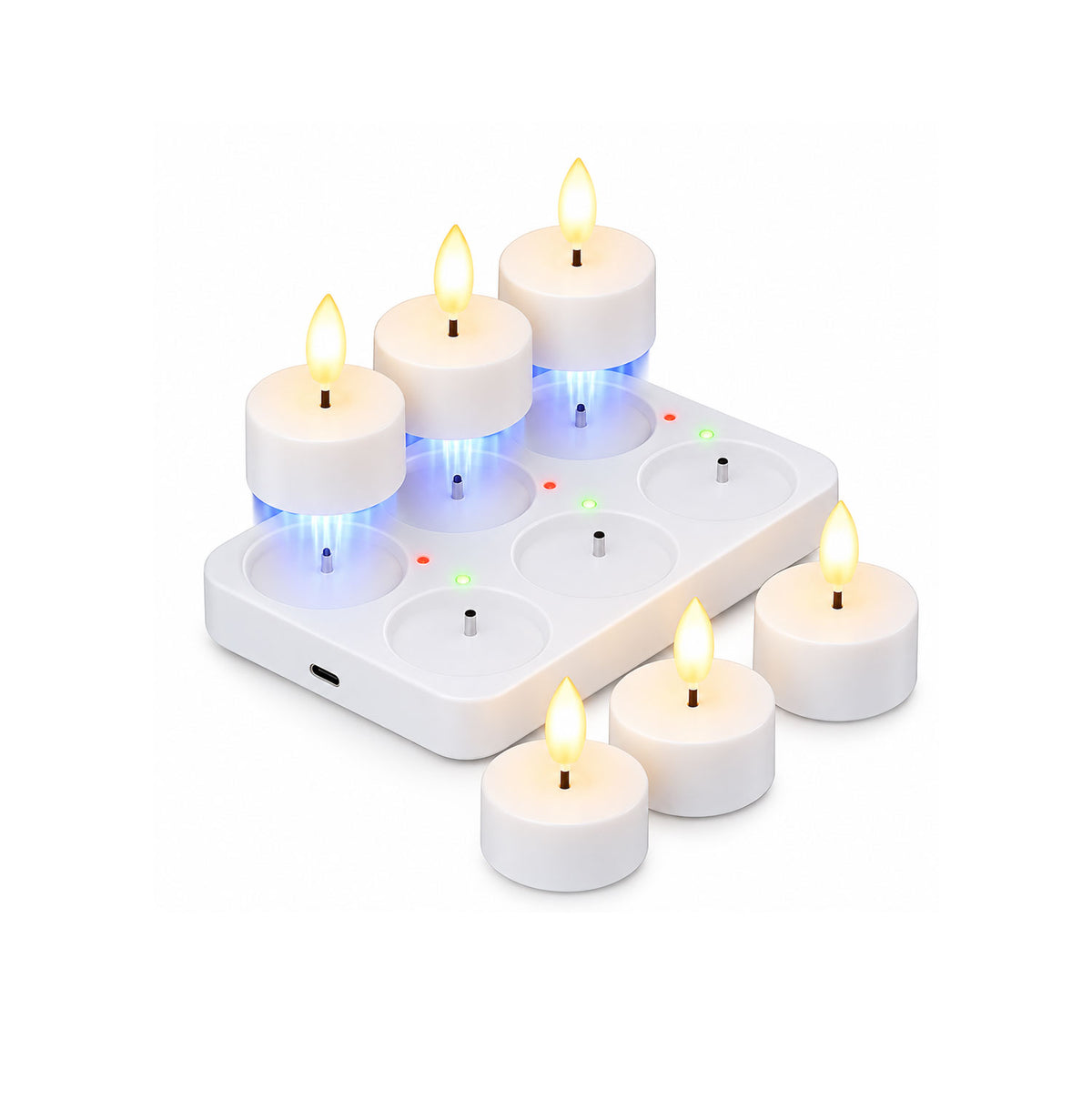 IWASHI Rechargeable Flameless Tea Lights, LED Lighting Candles with Remote & Timer
