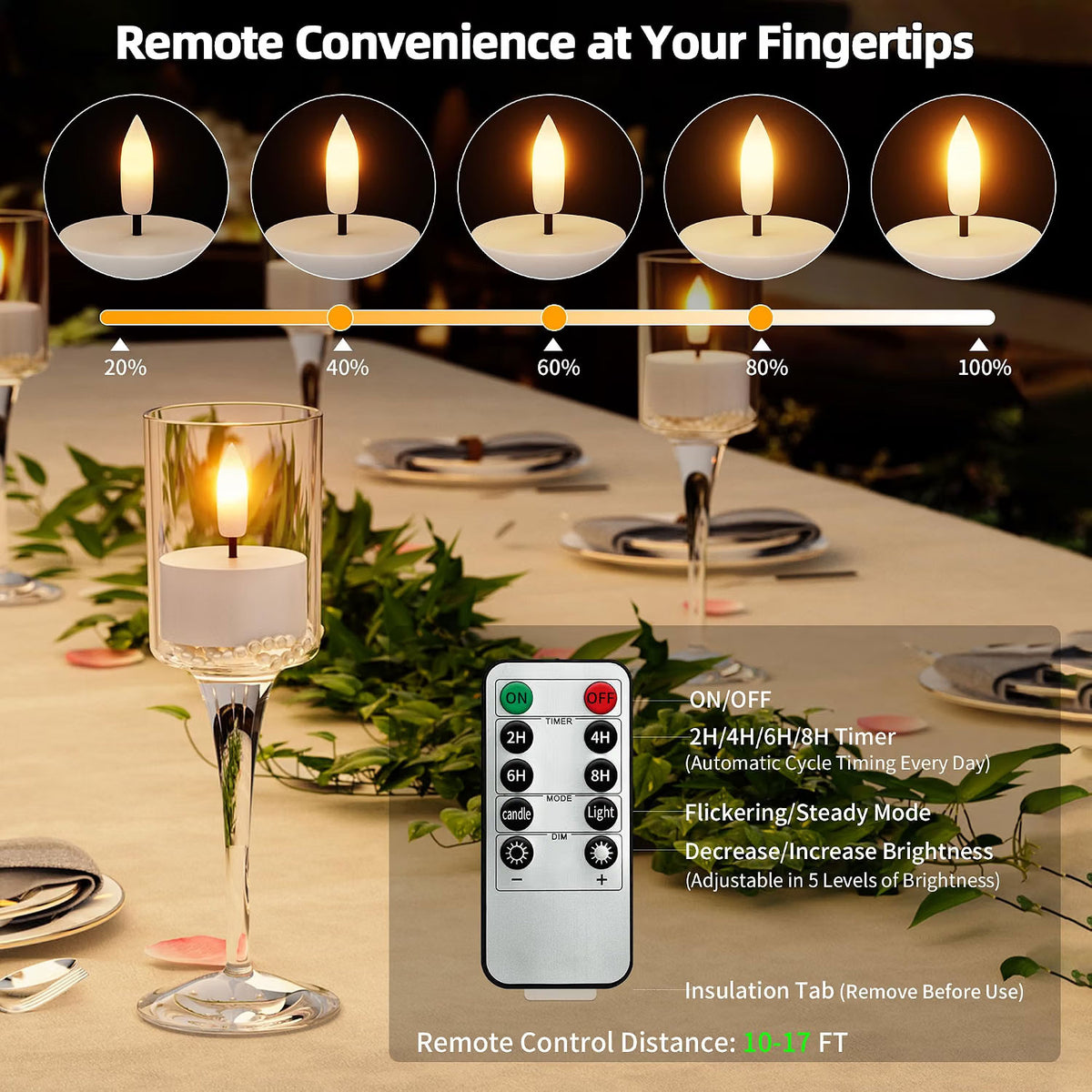 IWASHI Rechargeable Flameless Tea Lights, LED Lighting Candles with Remote & Timer