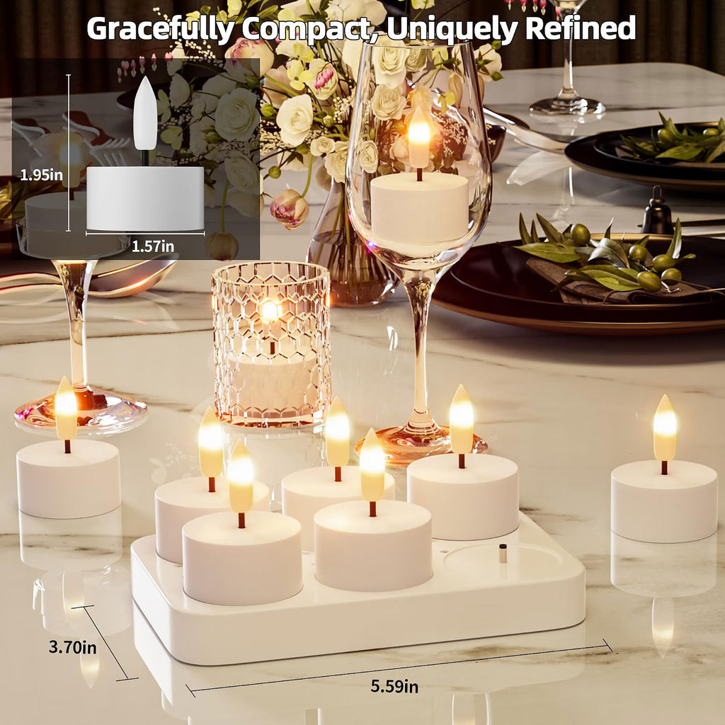IWASHI Rechargeable Flameless Tea Lights, LED Lighting Candles with Remote & Timer