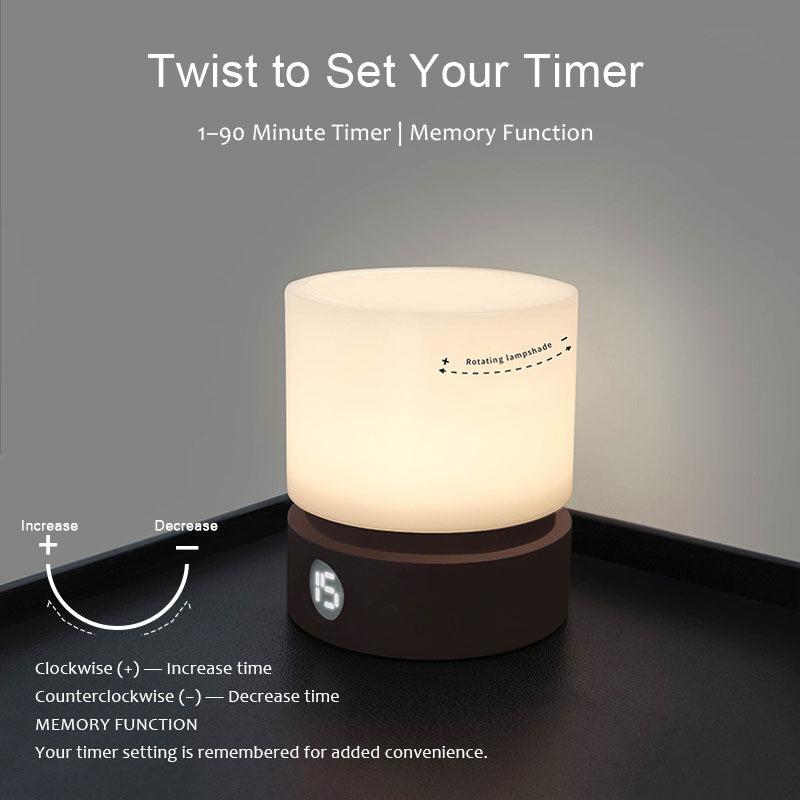 IWASHI Rechargeable Touch Table Lamp with Stepless Dimming & Timer