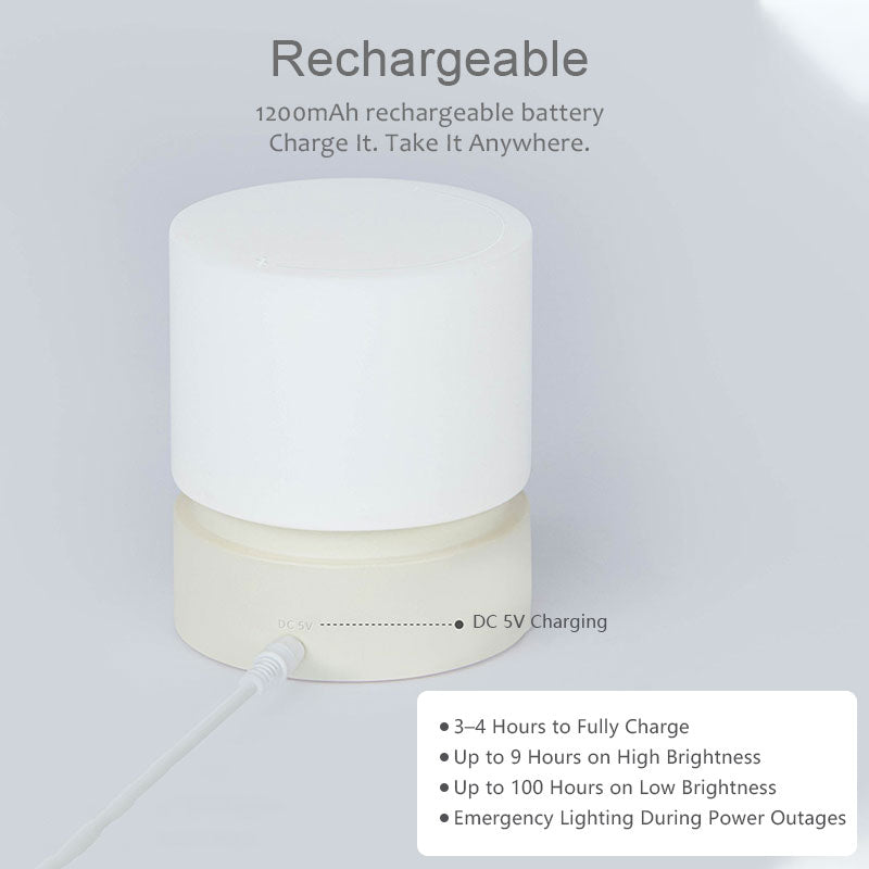 IWASHI Rechargeable Touch Table Lamp with Stepless Dimming & Timer