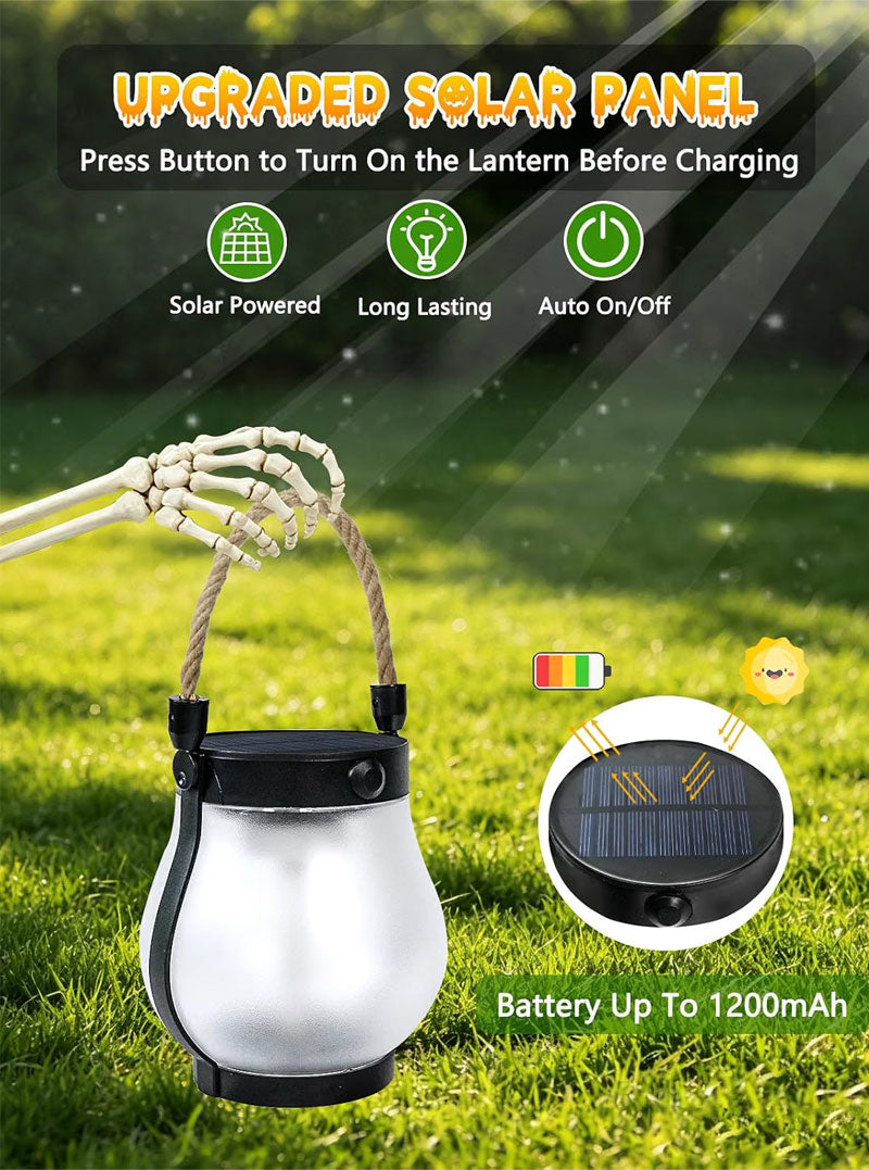 IWASHI Solar Flame Lantern Outdoor Lighting, Hanging, IP65, USB-C, 2 Modes